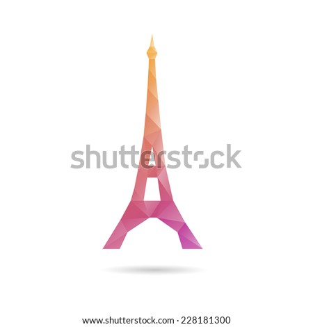 Eiffel Tower abstract isolated on a white backgrounds, vector illustration 