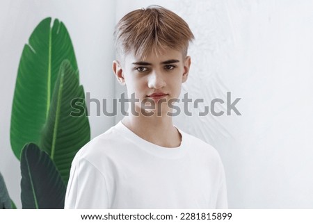 Young man portrait.
modern teenager.