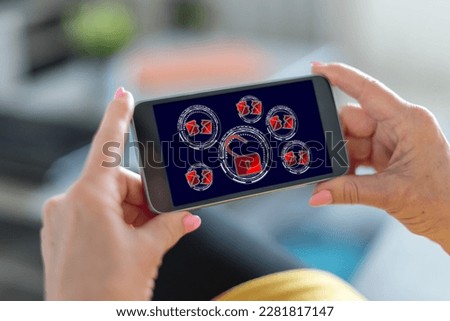 Smartphone screen displaying a spam concept