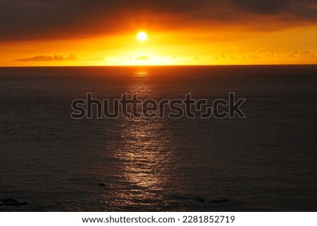 Sun rise from sea level.