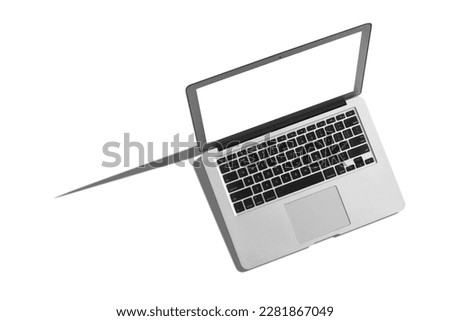 modern laptop computer on white background
