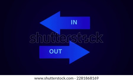 The caution message of left side and right side arrow on gray color illustration background.