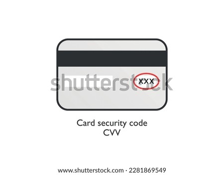 Credit card icon in flat style. CVV verification code vector illustration on isolated background. Payment sign business concept. Royalty-Free Stock Photo #2281869549