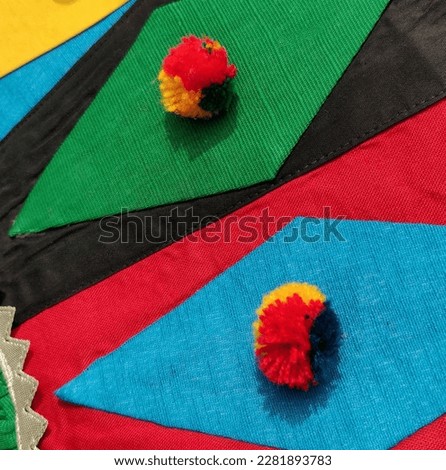 Fabric surface manipulated by using different colors. Colorful fabric styles.
