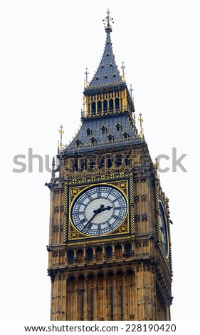 Big Ben isolated over white background