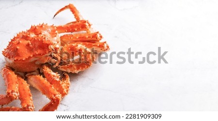 White board with fresh king crab Royalty-Free Stock Photo #2281909309