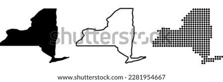 New York state map contour. New York state map. Glyph and outline New York map. US state map. Royalty-Free Stock Photo #2281954667