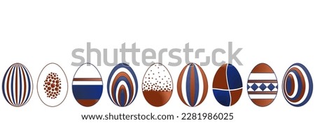 Vector banner with Easter eggs in modern style. Space for text.