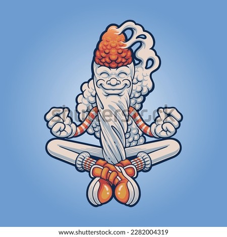 illustration of smoke meditation mascot