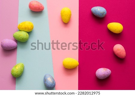 Happy Easter. Easter Eggs on color Background
