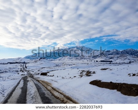 A memorable picture of snowfall on the Pakistan-Afghanistan border Parachinar 