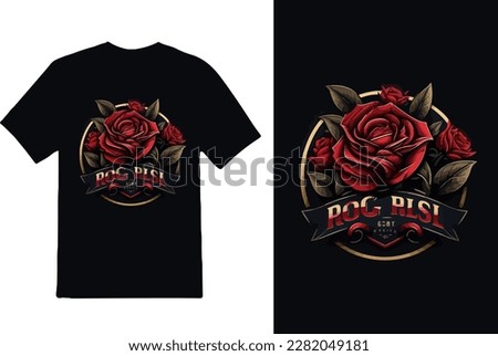 Rose flower T-shirt Design, Rose Flower Vector and Rose illustration