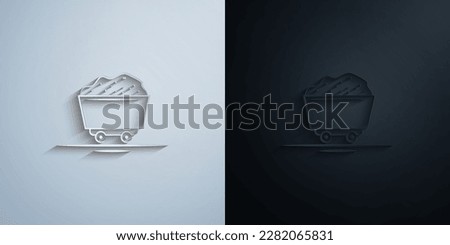 mine coal train paper icon with shadow effect vector illuistration design