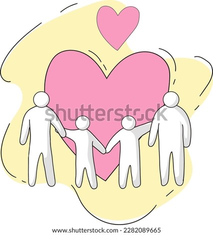 Concept of family care each other vector illustration Love care each other with love background