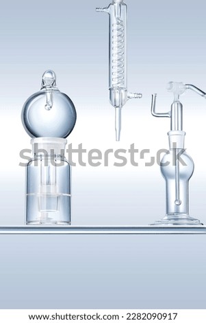 Laboratory utensil Beaker Tweezer Tube Scientific ingredients Royalty-Free Stock Photo #2282090917