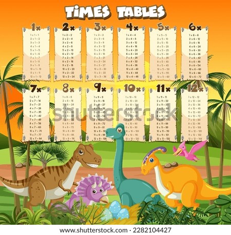 Colorful Times Tables for Elementary Education illustration