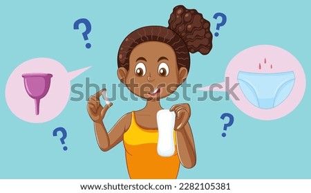 Teen Girl Experiencing First Menstruation illustration
