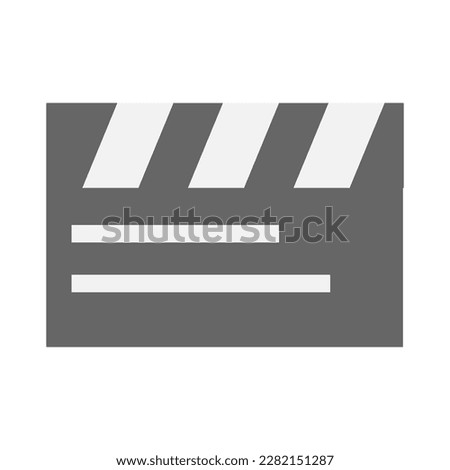 Vector Flat Illustration Grey Close Clapper Board suitable for Movie Production, Icon, Graphic Purposes, Design, Web, Education, Presentation, Broadcasting