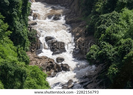 Haew Narok Waterfall in Khao Yai National Park, Thailand during the rainy season
