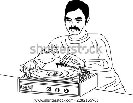 "The Soundtrack of Life: An Illustration of a Man Relaxing at Home with Music"
"Retro Rhythms: A Sketch of a Man Listening to Music on a Turntable"
"The Vinyl Revival: An Illustrated Ode to Analog Mus Royalty-Free Stock Photo #2282156965