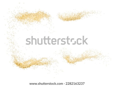 White Sesame seeds flying explosion, White grain wave floating. Abstract cloud fly splash in air. Sesame seed is material food. White background Isolated high speed shutter, freeze stop motion Royalty-Free Stock Photo #2282163237