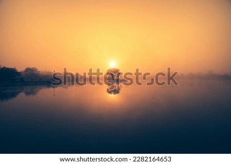 Mesmerizing Sunrise is seen from the amazingly beautiful Lake.