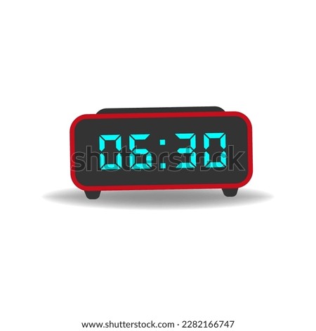 digital modern alarm clock with electronic digits. clock icon. vector illustration isolated on white background