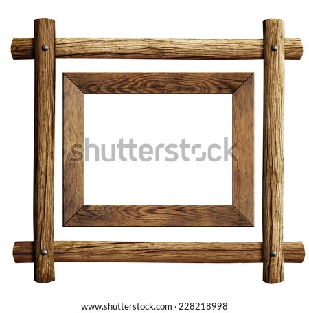 Wood frames set isolated on white