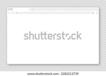Blank web browser window with tab, toolbar and search field. Modern website, internet page in flat style. Browser mockup for computer, tablet and smartphone. Vector illustration Royalty-Free Stock Photo #2282212739