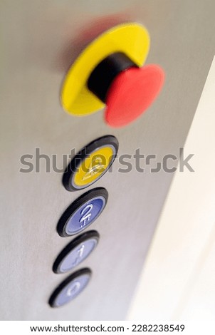 Perspective view of Detail of lift button panel