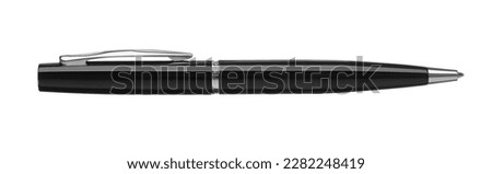 New stylish black pen isolated on white Royalty-Free Stock Photo #2282248419