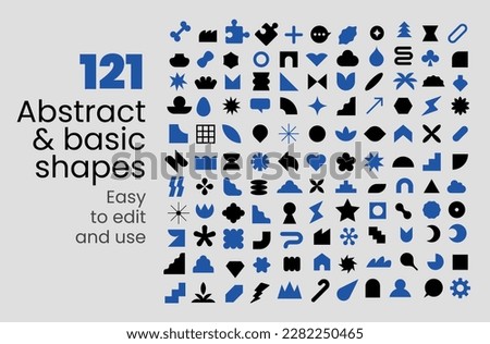 Neo geometric shapes collection. Minimalist symbols. abstract Iconography. Flat vector icon. Icons set. Primitive forms. Modernist abstract geometric shapes. Geometric elements. Brutalist design. Royalty-Free Stock Photo #2282250465