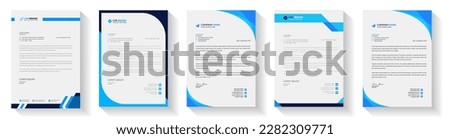 official minimal creative abstract professional newsletter corporate modern business proposal letterhead design template set with blue color. letter head design set with blue color.  Royalty-Free Stock Photo #2282309771