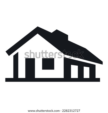 Residential building cottage house monochrome isometric icon vector illustration. Home apartment real estate countryside village architecture construction local shelter mortgage residence exterior