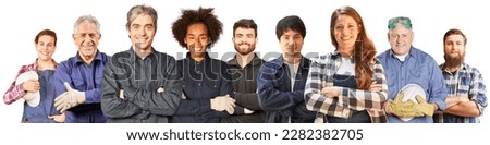 Employees from different craft professions as a team and industry concept Royalty-Free Stock Photo #2282382705