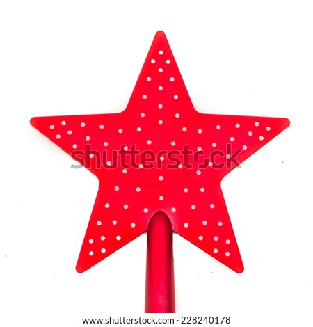 Red christmas red star on white background.