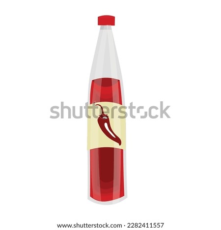 Bottle of tasty chili sauce on white background