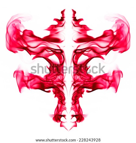 Red fire light on white background