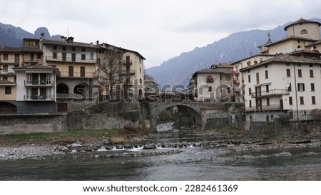 Italian Landscape: Enchanting San Giovanni Bianco: A gem amidst the Bergamo Alps and Brembo river. Bergamo province