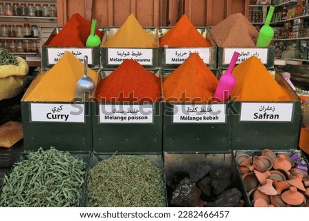 colorful spices for traditional oriental food