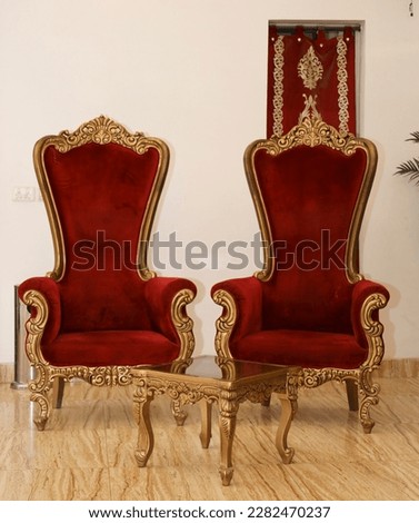 Throne Chair Isolated.  pair with small table
