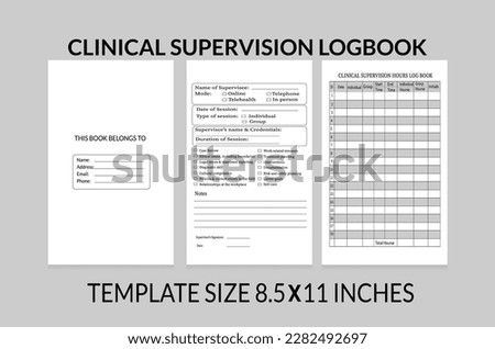 Clinical Supervision Logbook- KDP Interior Design -   Planner, Notebook, Diary, Template