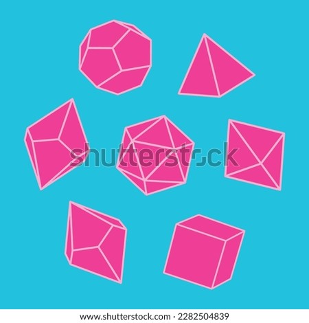 Vector illustration of pink color dice for role
