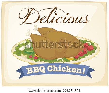 Delicious chicken poster with text