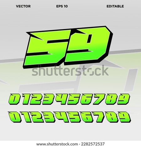 Number effect design with racing theme