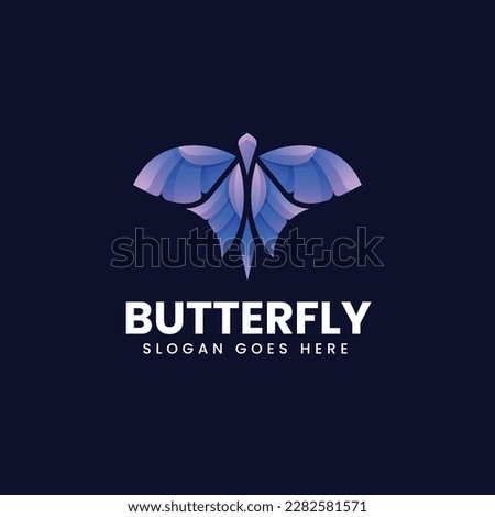 Vector Logo Illustration Butterfly Gradient Colorful Style