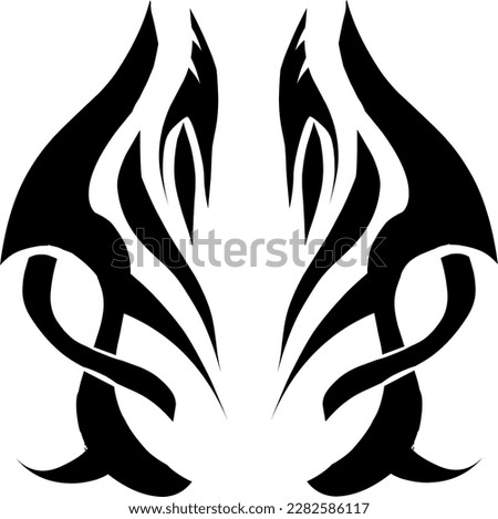 tribal pattern tattoo vector art design, isolated illustration abstract pattern on white background, tattoo art tribal vector design. Simple logo. Royalty-Free Stock Photo #2282586117