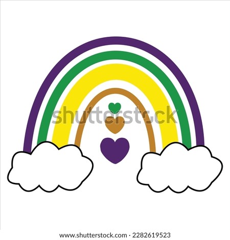 Rainbow illustration vector graphic perfect for mardi gras project