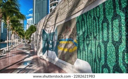 Colourful Streets of Miami on a sunny day.