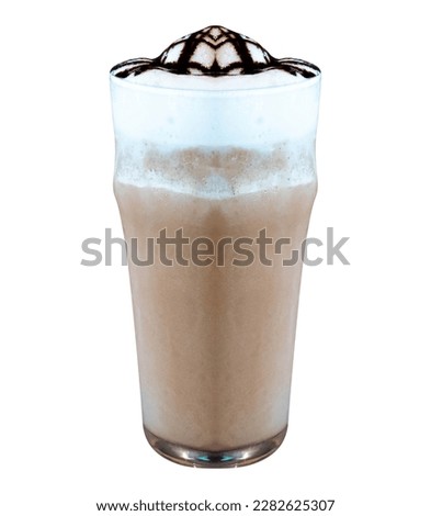 Mocha coffee frappe in glass isolated on white background with clipping path Royalty-Free Stock Photo #2282625307